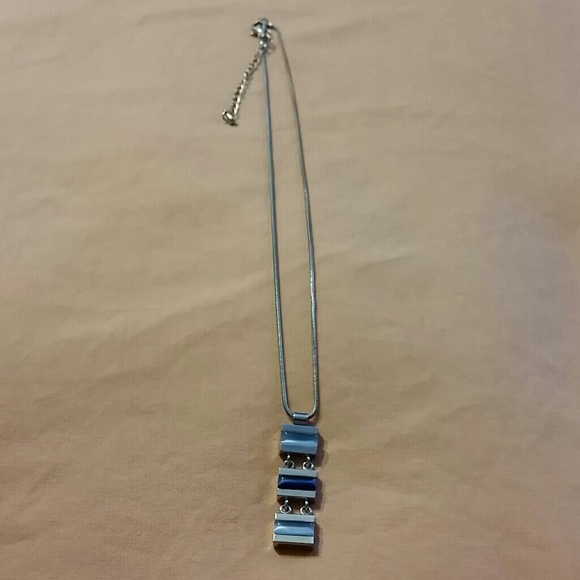 Blue stone silver necklace