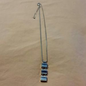 Blue stone silver necklace