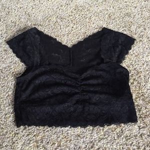 Black Lace Crop Top