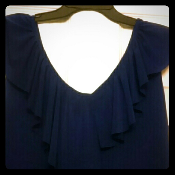 Sleeveless cobalt blue blouse