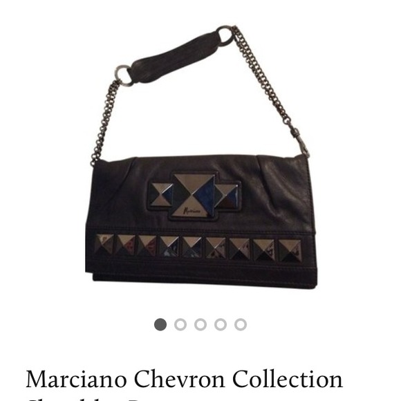 Marciano Chevron leather clutch