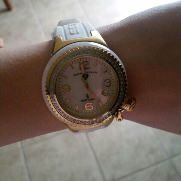 Swiss Legend gold & white watch.