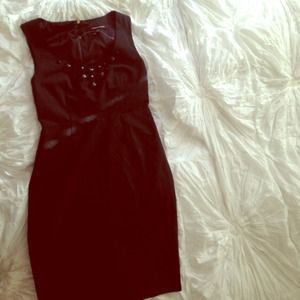 Express black exposed zipper embellishment dress 8
