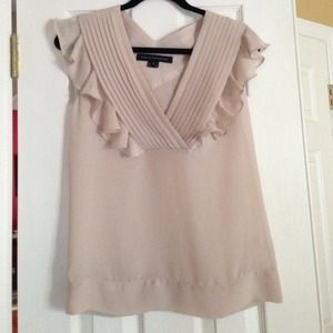 NWOT Tan Chiffon Top