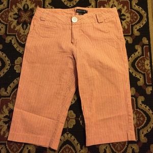 Strip white with pink RAMPAGE pants.