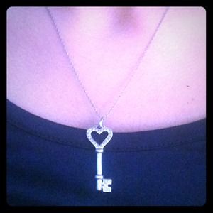 Sterling Silver and Diamond Key Necklace