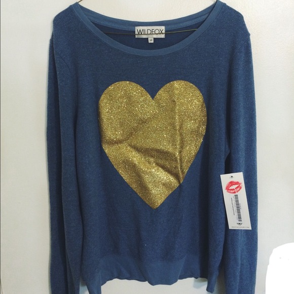 Wildfox Jumper - Gold Heart Point Breaker