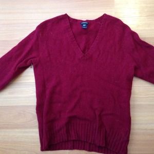 Gorgeous merlot 3/4 sweater with patched sleeves