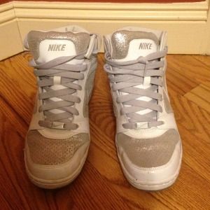 Nike Air White and Silver Glitter