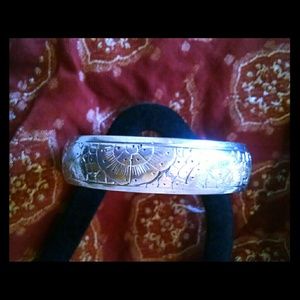 Vintage Silver layered bronze kada bangle bracelet