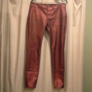 Red Metallic Skinny Jeans