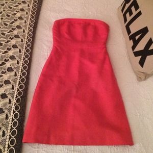 Bright Pink Ann Taylor Strapless