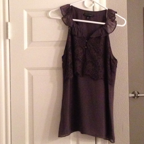 Banana Republic Tops - ⚡FLASH SALE⚡Gray ruffle lace top blouse