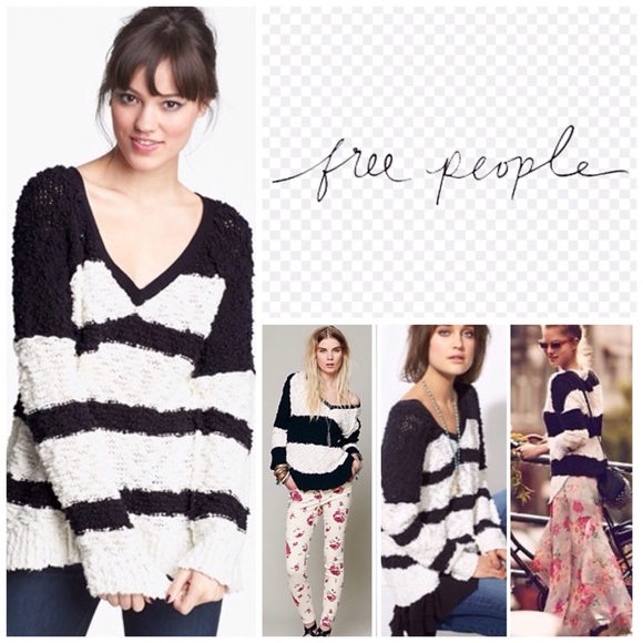Free People Sweaters - Free People Shaggy Striped Pullover Sweater. NWT.