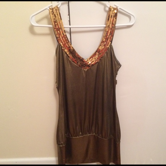 mandee Dresses Mandee Dark Green W Gold Sparkles Cocktail Dress Poshmark