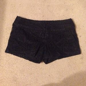 Black lace shorts