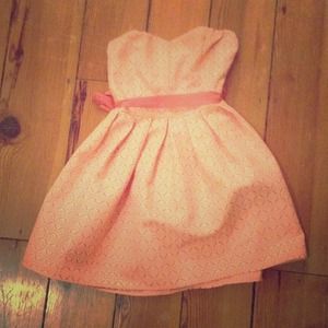 Francesca's boutique strapless orange dress