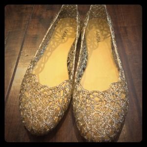 Glitter jelly flats