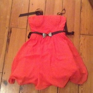 Red orange party dress