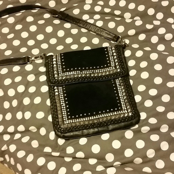 Black studded purse