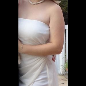 White & gold sparkle formal dress