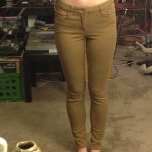 Tan mid-rise skinnies