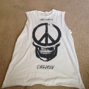 White "Invisible Children" muscle tank