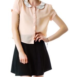 Adorable F21 Peach Peter Pan Collar