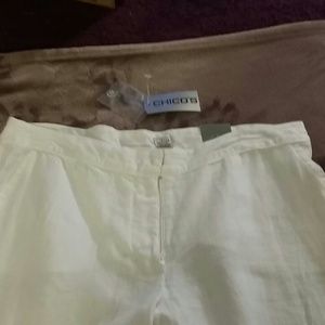 Chicos White Linen Pants