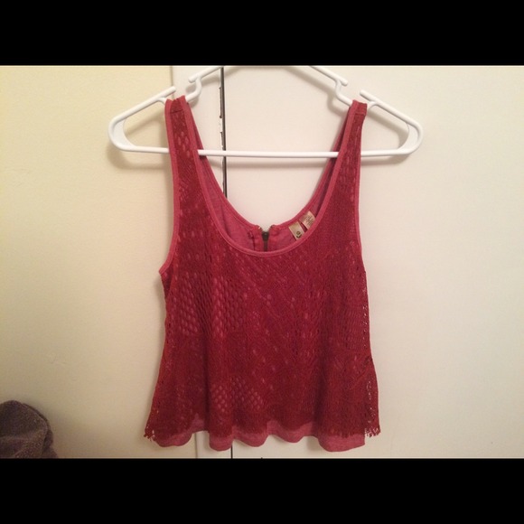 Red flowy tank top