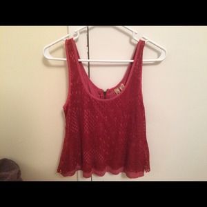 Red flowy tank top