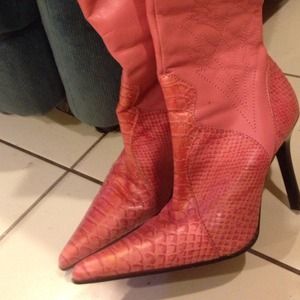Pink Aldo cowboy stiletto boots