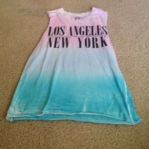 "LA/NY" ombré muscle tank