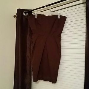 Brown tube top dress