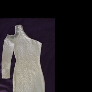 Dress one shoulder white cocktail