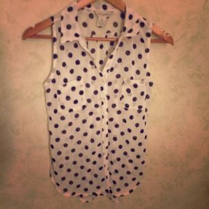 Polka Dot Sleeveless Top