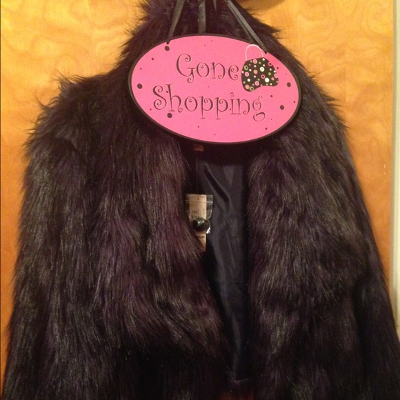 Navy Blue Faux fur jacket