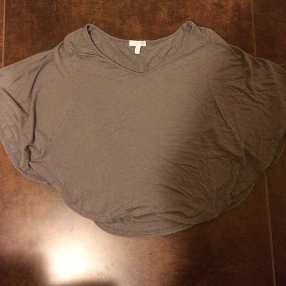 Delia cropped gray short sleeve shirt