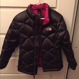 Girls L/G (14/16) North Face Puffy Black Jacket
