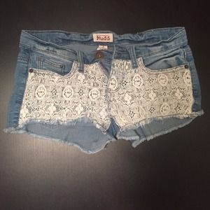 Lace Jean shorts