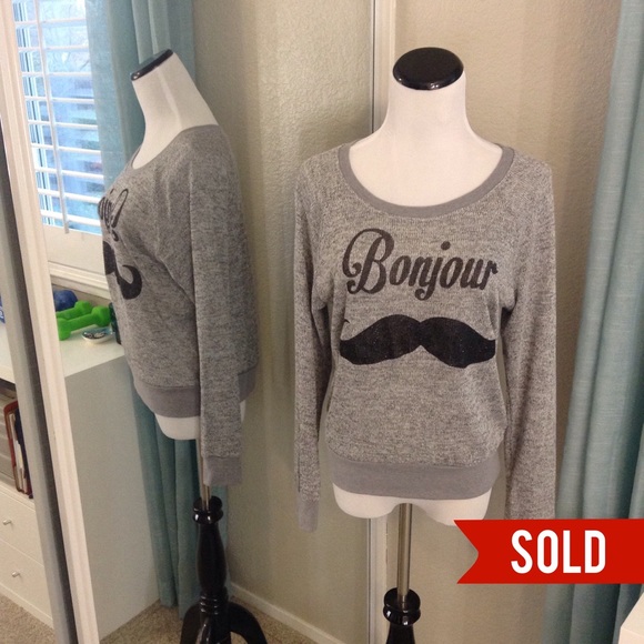 Modern Lux Sweaters - Grey Bonjour Sparkle Stash Sweater