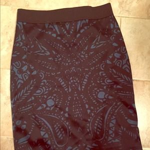 Black and Emerald Pencil Skirt