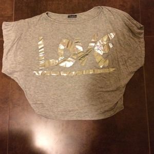 Body central gray short sleeve top