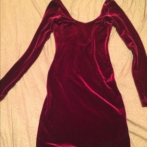 Velvet Long Sleeve Mini Dress