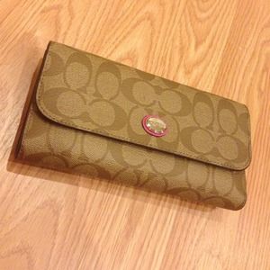 Pink Coach trifold wallet