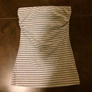 Stripped tube top with built in bra