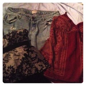 Bundle jeans and two shirts