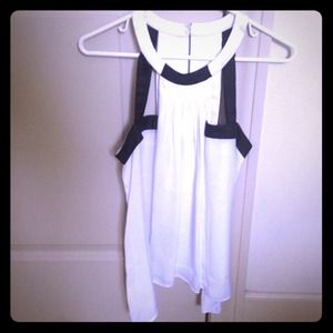 BCBG Maxazaria black & white blouse