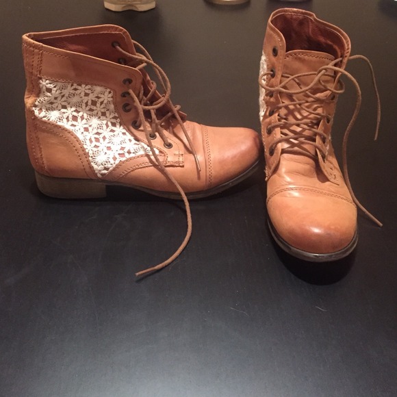 Light brown leather ankle boots