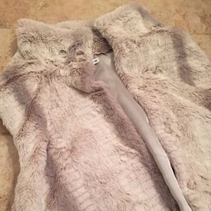 Beige Faux Fur Vest